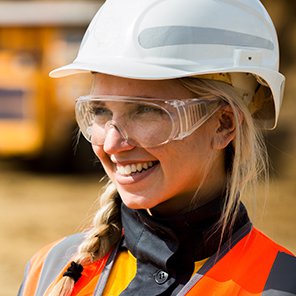 Portrait image of a female construction worker